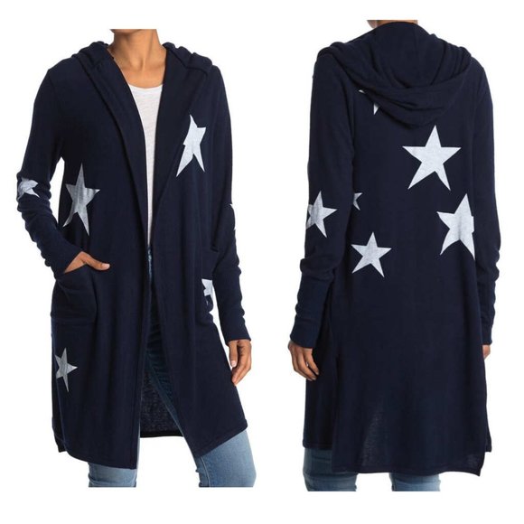 Navy Star Printed Camo Cardigan 